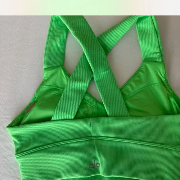 ALO Yoga Green Seamless Sports Bra - Picture 4 of 5